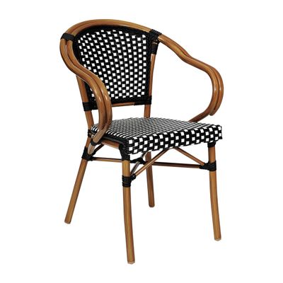 Flash Furniture Commercial Indoor/Outdoor Stackable Chair, Black/White