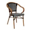Flash Furniture Commercial Indoor/Outdoor Stackable Chair, Black/White view 1