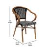 Flash Furniture Commercial Indoor/Outdoor Stackable Chair, Black/White view 3
