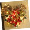 Ciieeo 1pc Heart-Shaped Garland Bows for Christmas Decor Adorable Led Hanging Wreath for Holiday Parties Wall and Door Decoration Creates Warm Atmosphere view 2
