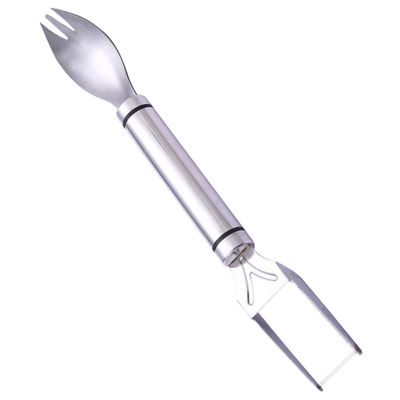 Cabilock 1pc Watermelon Slicer Stainless Steel Cutter and Spork Tool for Quick Fruit Cutting for Home and Outdoor Use and Lightweight Watermelon Cutting Gadget