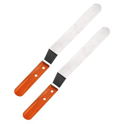 Cabilock 2pcs Non-slip Cake Icing Spatulas Baking Supplies Flat Frosting and Icing Spatula