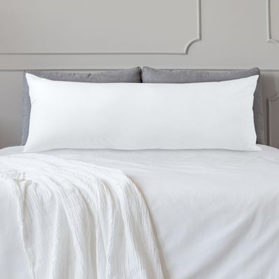 Elegant Comfort Long Full Body Pillow Insert Poly-Cotton Shell Siliconized Fiber Filling, Fluffy Soft Pregancy Bed Pillow for Adults Side Sleepers, 20 x 54