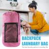 Laundry Bag Backpack,Olosar 2PCS Extra Large Travel Laundry Bag with Mesh Pocket & Adjustable Shoulder Straps,Dirty Clothes Travel Bag for College Students Dorm,Apartment(Pink) view 3
