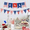 Alipis 2pcs Fourth of July American Banner Bunting Decoration Patriotic Party Hanging Banner for Independence Day Celebrations Lightweight Photo Background Selfie Props view 2
