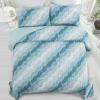 Dinjoy Summer Coastal Quilt Set Queen Size, Blue Green Ocean Beach Themed Bedding Set Seawave Seashell Conch Starfish Microfiber Lightweight Bedspread Coverlet Bed Set All Season (96x90 Inch) view 3