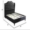 Queen Bed Frame Platform | Queen Size Bed 1Pc Bed Set Black Faux Leather Upholstered Wingback Design Bed Frame Headboard Bedroom Furniture Tufted Upholstered view 2