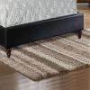 Queen Bed Frame Platform | Queen Size Bed 1Pc Bed Set Black Faux Leather Upholstered Wingback Design Bed Frame Headboard Bedroom Furniture Tufted Upholstered view 4