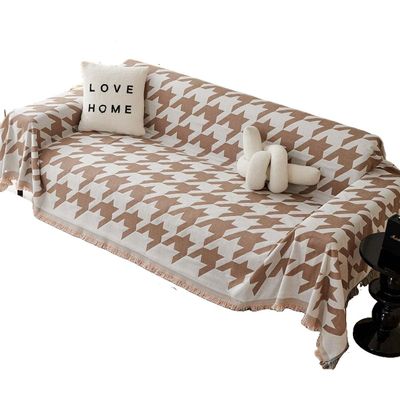 AABTOY Sofa Cover Vintage for 3/5/4/2 Couch Cover for Dogs Blanket Couch Cushion Covers with Tassel Sofa Slipcovers Towel Cushion Couch Soft Loveseat Sofa Covers (Color : M, Size : 90 * 150cm)