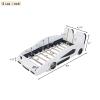 Musihy Twin Bed Frames White | Twin Size Race Car-Shaped Platform Bed with Wheels, White, Wood Bed view 2