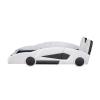 Musihy Twin Bed Frames White | Twin Size Race Car-Shaped Platform Bed with Wheels, White, Wood Bed view 3