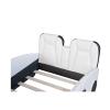 Musihy Twin Bed Frames White | Twin Size Race Car-Shaped Platform Bed with Wheels, White, Wood Bed view 4