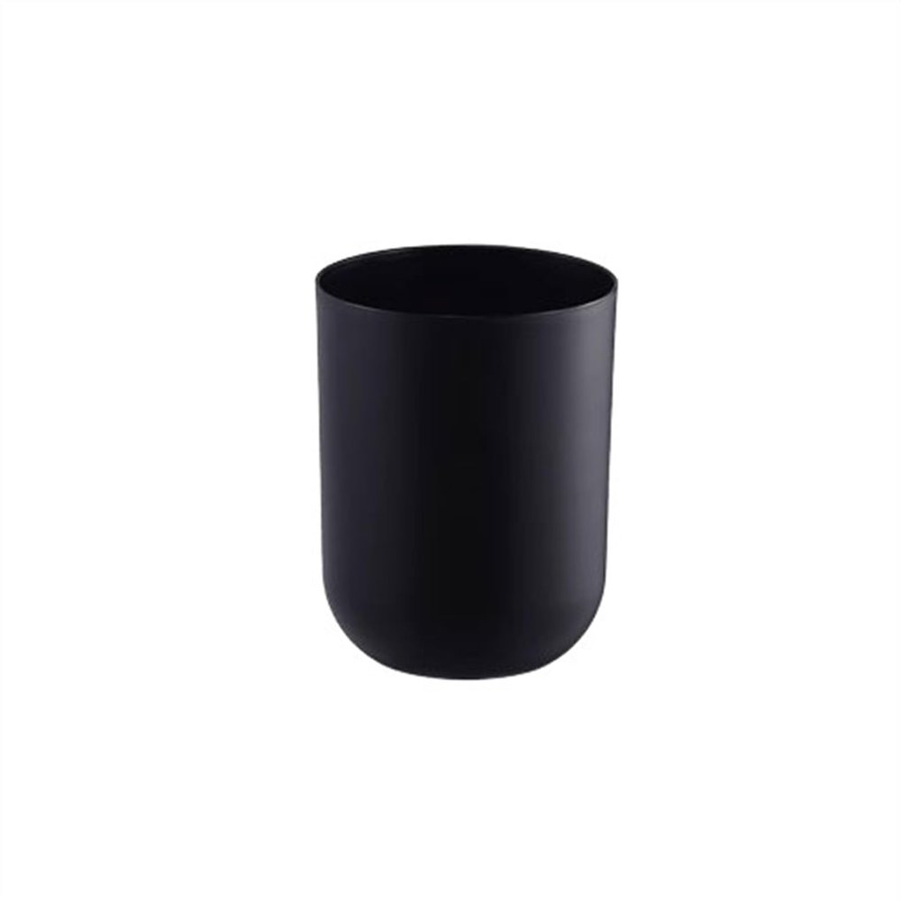 HASMI Bathroom Trash can Living Room Sanitary Bin Light Luxury White Simple Home Room Bedroom Trash Can High Color Black Office Trash Cans Kitchen Trash Can (Color : Black, Size : L)