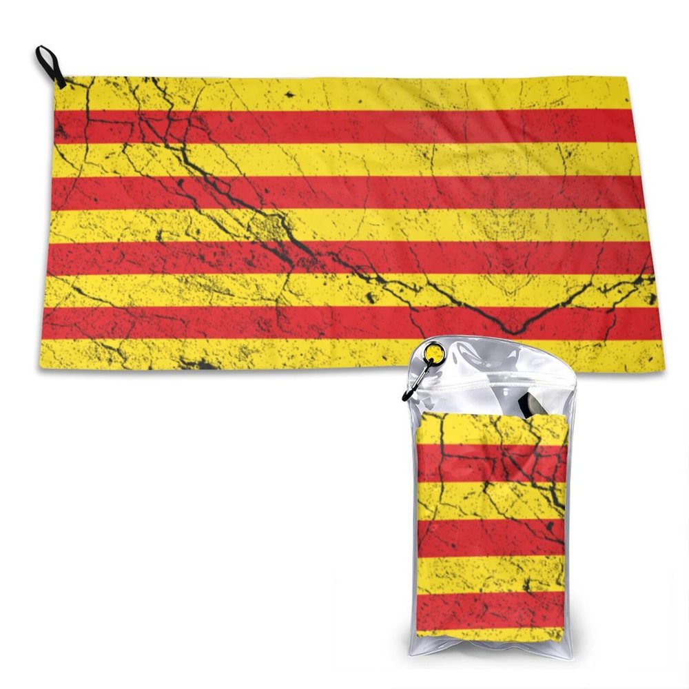 SIYTUAU Flag of Catalonia Texture Effect Towels for Bathroom 16x31.5 in Ultra Soft Quick Drying Bath Towels Hand Towels Camping Fitness Beach Towel