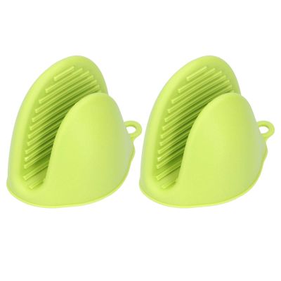 2Pcs Mini Silicone Oven Mitts Gloves Anti Slip Anti Scald Insulated Thickened Kitchen Cooking