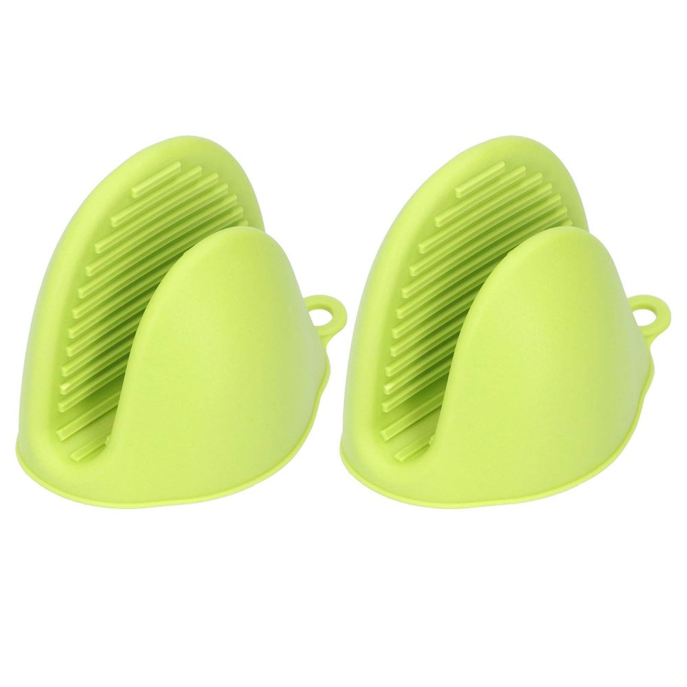 2Pcs Mini Silicone Oven Mitts Gloves Anti Slip Anti Scald Insulated Thickened Kitchen Cooking