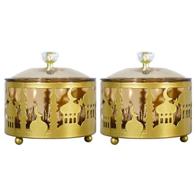 Amosfun 2pcs Elegant Wedding Candy Boxes Reusable Arabic Snack Containers for Parties Celebrations Stylish Decor for Treats Design for -Term Use
