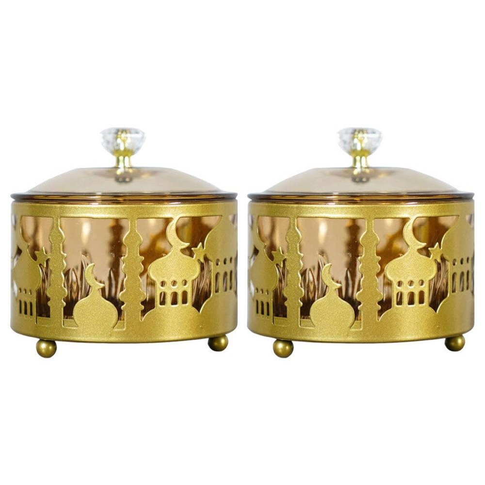 Amosfun 2pcs Elegant Wedding Candy Boxes Reusable Arabic Snack Containers for Parties Celebrations Stylish Decor for Treats Design for -Term Use