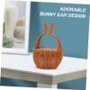 OFFSCH Rabbit Shaped Woven Basket for Storage Adorable Bunny Ear Design for Easter Decor Decorative Sundries Holder for Fruits and Snacks for Home and Party Use view 2