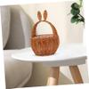 OFFSCH Rabbit Shaped Woven Basket for Storage Adorable Bunny Ear Design for Easter Decor Decorative Sundries Holder for Fruits and Snacks for Home and Party Use view 3