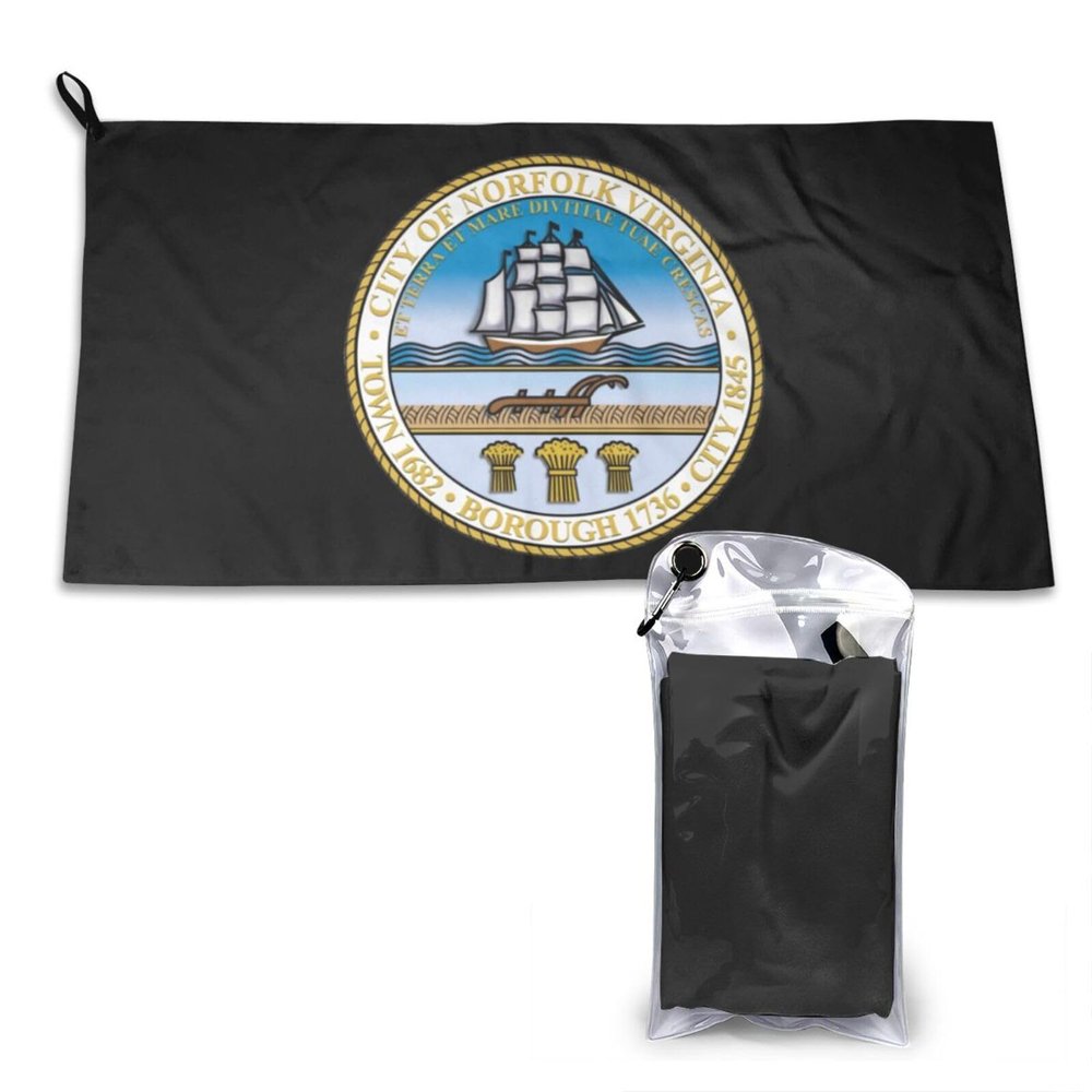 SIYTUAU Seal of Norfolk, Virginia Towels for Bathroom 16x31.5 in Ultra Soft Quick Drying Bath Towels Hand Towels Camping Fitness Beach Towel