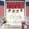 4th of July Kitchen Cafe Valance Curtain for Small Windows,America White Blue Star Rod Pocket Short Blackout Curtains,Celebration on Red Darkening Window Treatment for Living Room Bedroom Bathroom view 2