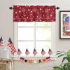 4th of July Kitchen Cafe Valance Curtain for Small Windows,America White Blue Star Rod Pocket Short Blackout Curtains,Celebration on Red Darkening Window Treatment for Living Room Bedroom Bathroom view 3