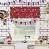 4th of July Kitchen Cafe Valance Curtain for Small Windows,America White Blue Star Rod Pocket Short Blackout Curtains,Celebration on Red Darkening Window Treatment for Living Room Bedroom Bathroom view 4