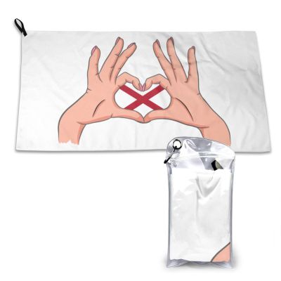 SIYTUAU Holding A Heart Flag of Alabama Towels for Bathroom 16x31.5 in Ultra Soft Quick Drying Bath Towels Hand Towels Camping Fitness Beach Towel