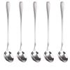 SagaSave 5 Pcs Long Handle Spoon Coffee Stirrer Stainless Steel Iced Teaspoon for Milks Tea Mixing Cocktail Stirring Cold Drink (Round Head Spoon) view 1