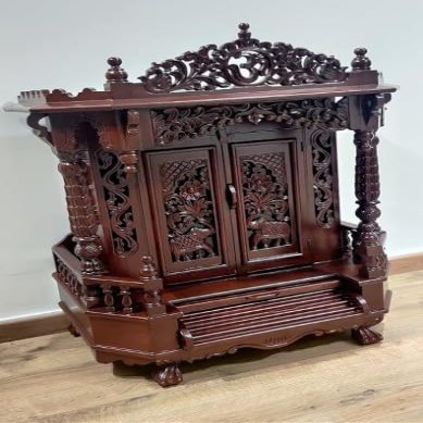 Generic Blackperlcrafts by Teakwood Home Temple/Temple Mandir/Home Temple/Doors Mandap for Pooja/Worship Temple/Office Temple/Gift Temple/Hindu Mandir/Wood mandir Gift