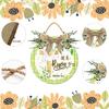 Boylee Spring Wreaths Sign for Front Door Farmhouse Spring Door Hanger Decor Rustic Wooden He Is Risen Hanging Door Wall Sign for Spring Seasons Holiday 12In, Springsign9 view 3