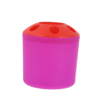 Amosfun Toothbrush Holder with Divided Compartments Large Organizer Stand for Bathroom Vanity Easy Access for Toothbrush and Toothpaste Storage Purple Base