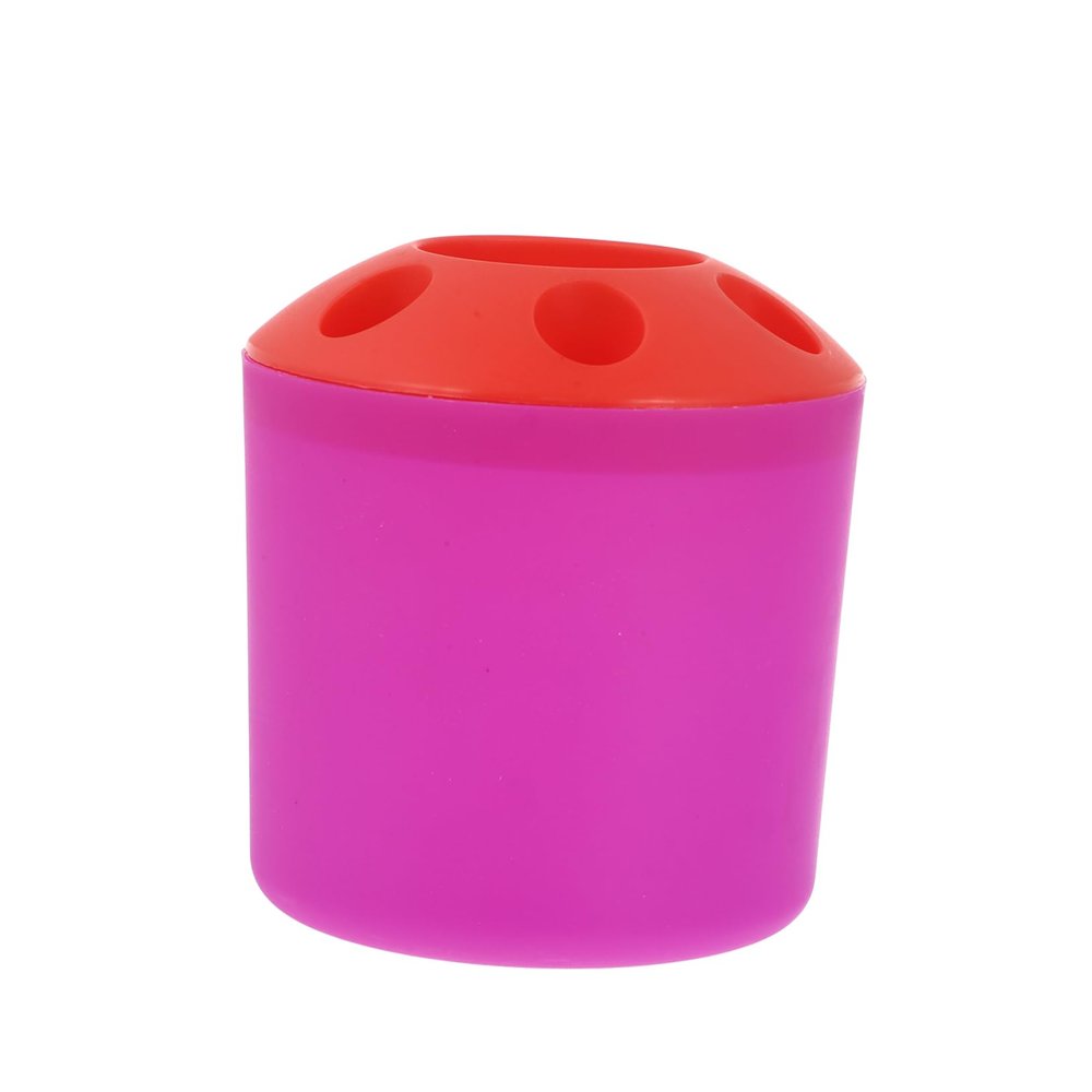 Amosfun Toothbrush Holder with Divided Compartments Large Organizer Stand for Bathroom Vanity Easy Access for Toothbrush and Toothpaste Storage Purple Base