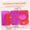 Amosfun Toothbrush Holder with Divided Compartments Large Organizer Stand for Bathroom Vanity Easy Access for Toothbrush and Toothpaste Storage Purple Base view 3