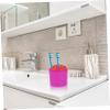 Amosfun Toothbrush Holder with Divided Compartments Large Organizer Stand for Bathroom Vanity Easy Access for Toothbrush and Toothpaste Storage Purple Base view 4