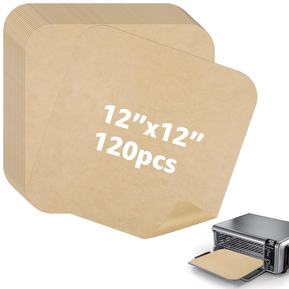 12 inch Air Fryer Parchment Paper Squares, 120 Sheets Unbleached Pre-Cut Baking Disposable Paper Liner for Ninja Foodi Flip S SP101 SP201 SP301 SP351, Cuisinart Toaster Oven