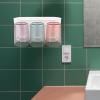 Amosfun Toothbrush Toothpaste Holder and Cups Set Bathroom Wall Mount Space Saving Toothbrush Holder Toothpaste Holder view 2