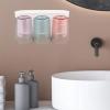 Amosfun Toothbrush Toothpaste Holder and Cups Set Bathroom Wall Mount Space Saving Toothbrush Holder Toothpaste Holder view 3