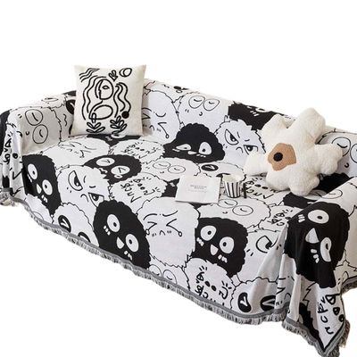 AABTOY Sofa Cover Vintage for 3/5/4/2 Couch Cover for Dogs Blanket Couch Cushion Covers with Tassel Sofa Slipcovers Towel Cushion Couch Soft Loveseat Sofa Covers (Color : J, Size : 90 * 240cm)