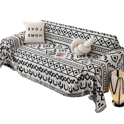 AABTOY Sofa Cover Vintage for 3/5/4/2 Couch Cover for Dogs Blanket Couch Cushion Covers with Tassel Sofa Slipcovers Towel Cushion Couch Soft Loveseat Sofa Covers (Color : Q, Size : 90 * 240cm)