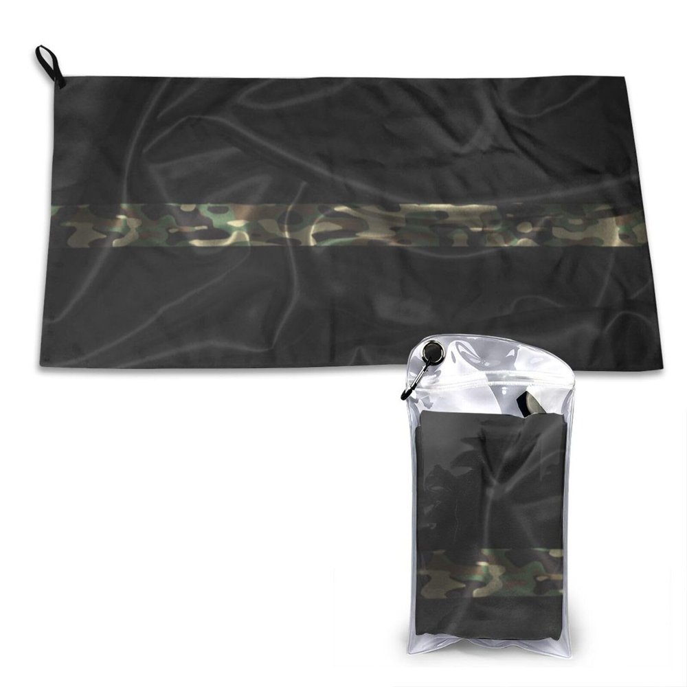 SIYTUAU Silk Style Thin Camo Line Flag Towels for Bathroom 16x31.5 in Ultra Soft Quick Drying Bath Towels Hand Towels Camping Fitness Beach Towel
