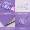 Crenics Purple Birthday Guest Sign in Book Alternative 12" x 18" view 3