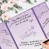 Crenics Purple Birthday Guest Sign in Book Alternative 12" x 18" view 4