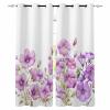 Flower Purple Blackout Curtains 54 Inches Long for Bedroom,Thermal Insulated Room Darkening Black Out Window Curtain Panels Grommet Drapes for Living Room,Elegant Spring Botanical Summer White 104x54 view 1