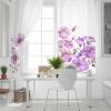 Flower Purple Blackout Curtains 54 Inches Long for Bedroom,Thermal Insulated Room Darkening Black Out Window Curtain Panels Grommet Drapes for Living Room,Elegant Spring Botanical Summer White 104x54 view 4