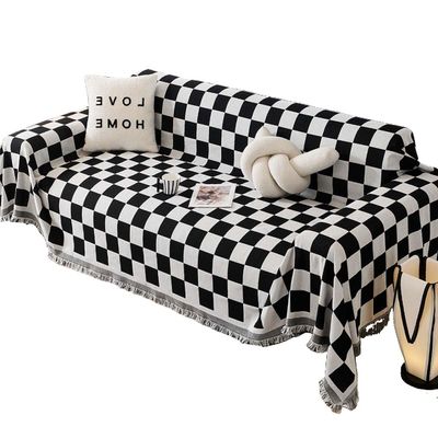 AABTOY Sofa Cover Vintage for 3/5/4/2 Couch Cover for Dogs Blanket Couch Cushion Covers with Tassel Sofa Slipcovers Towel Cushion Couch Soft Loveseat Sofa Covers (Color : N, Size : 90 * 240cm)