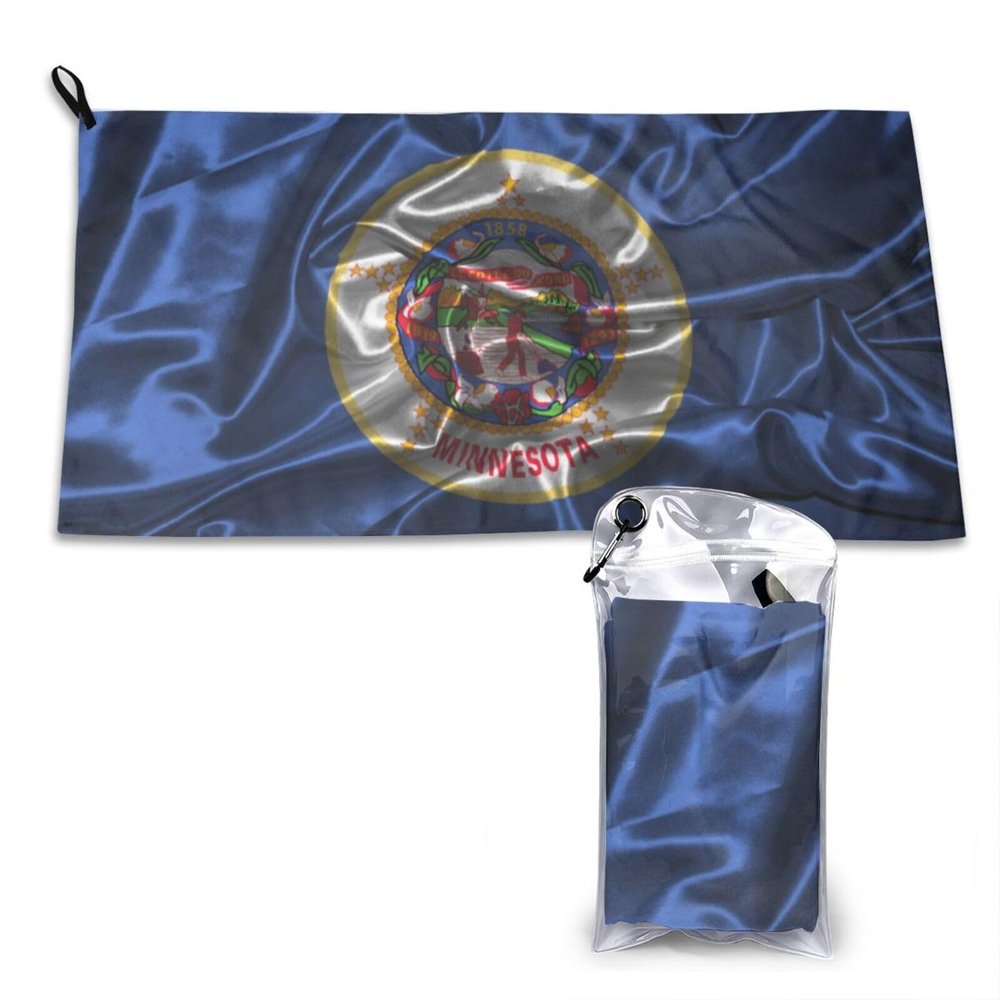 SIYTUAU Silk Style Flag of Minnesota Towels for Bathroom 16x31.5 in Ultra Soft Quick Drying Bath Towels Hand Towels Camping Fitness Beach Towel
