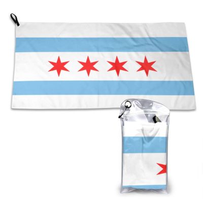 SIYTUAU Flag of Chicago Illinois Towels for Bathroom 16x31.5 in Ultra Soft Quick Drying Bath Towels Hand Towels Camping Fitness Beach Towel
