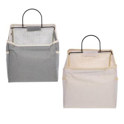 Alipis 2pcs Wall-mounted Storage Bag Multi-functional Dorm Organizer Side Pocket Hanging Pouch for Bedroom Study Office Space-saving Design